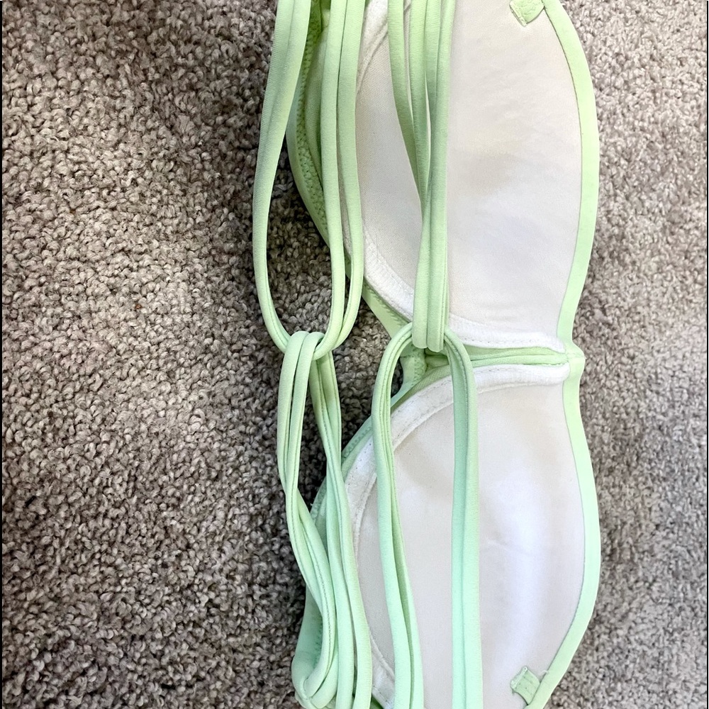 Light green strapless bikini top